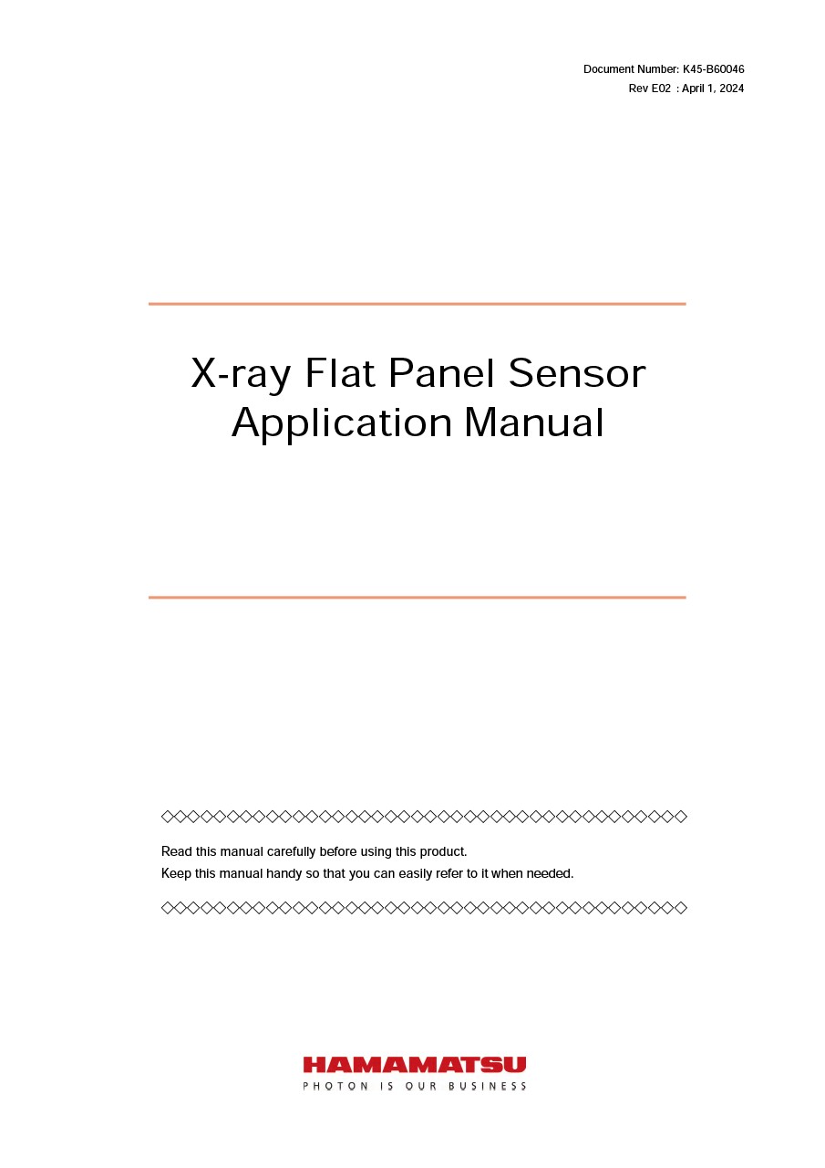 Application manual / X-ray flat panel sensors