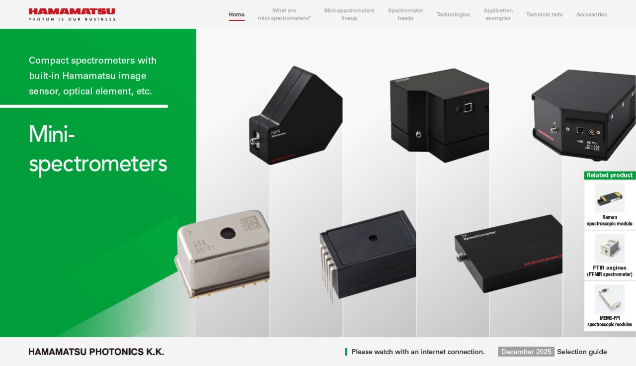 Selection guide / Mini-spectrometers