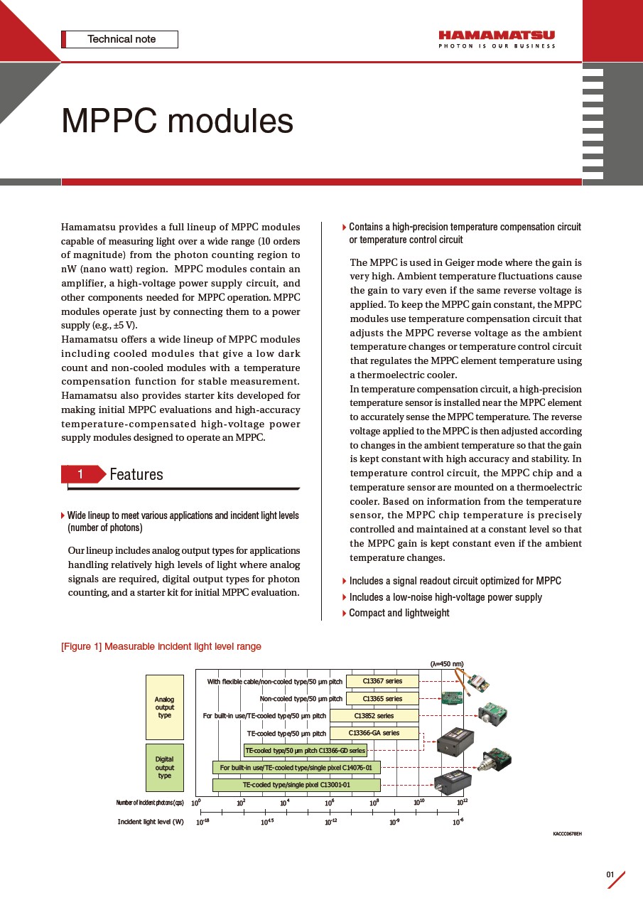 Technical note / MPPC modules