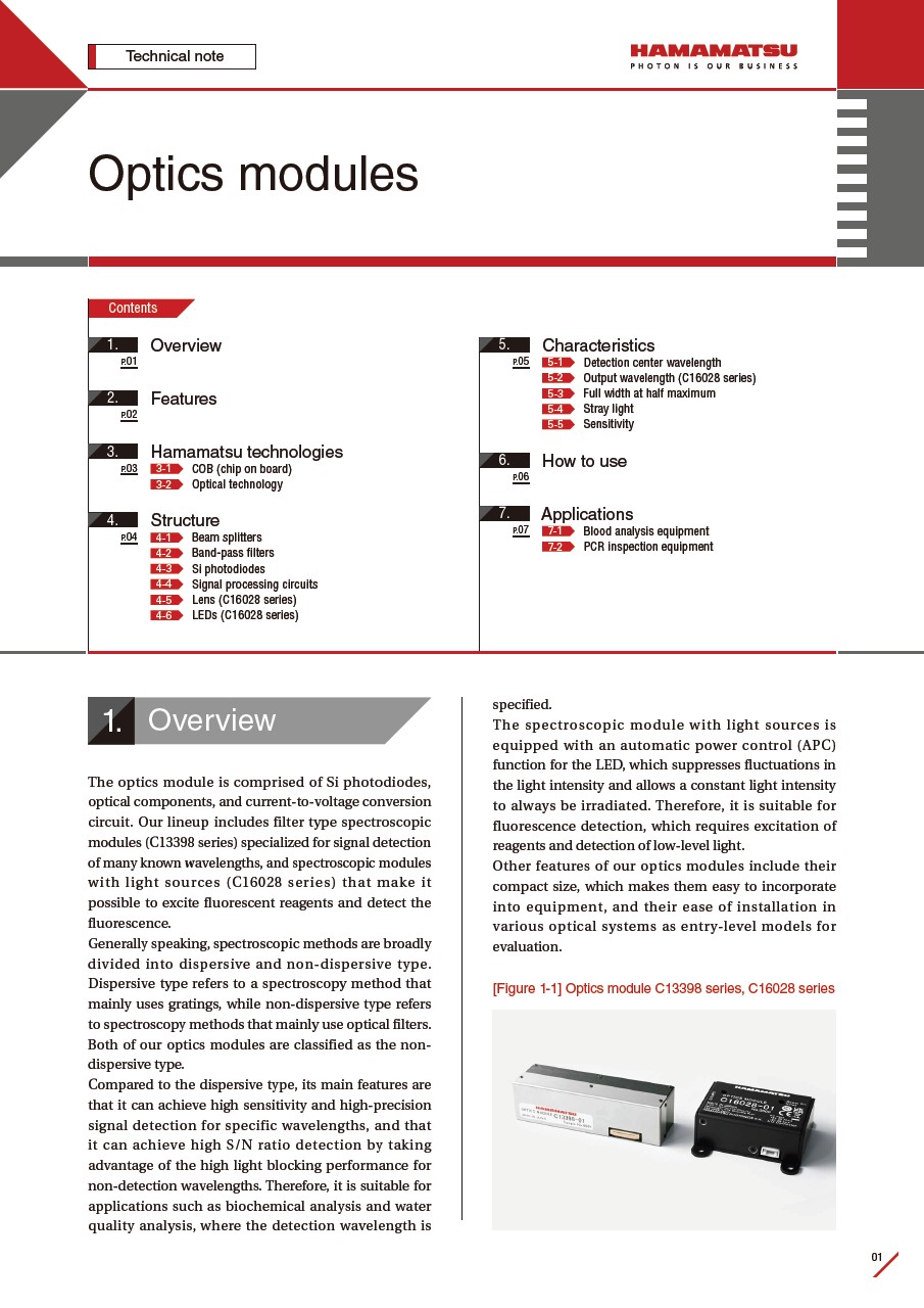 Technical note / Optics modules